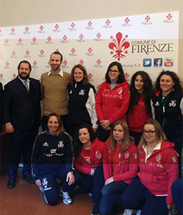 Rugby femminile: presentazione del match del 6 Nazioni Italia vs Irlanda a Palazzo Vecchio
