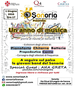 ''Un anno di musica'' al Centro Giovani ''Sonoria'' di Firenze