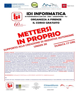 ''Mettersi in Proprio'': presentazione del corso gratuito di Idi Informatica all'Informagiovani Firenze