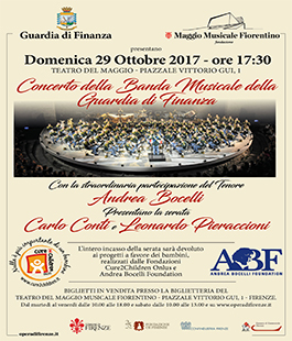 Andrea Bocelli ospite del concerto di solidarietà della Banda Musicale della Guardia di Finanza