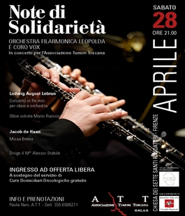 ''Note di Solidarietà'', concerto di beneficenza per l'Associazione Tumori Toscana