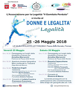 2a edizione del Festival: ''Donne e Legalità'' al Caffè letterario Le Murate di Firenze