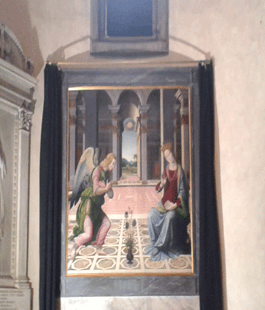Restaurata ''L'Annunciazione'' di Pietro del Donzello nella Basilica di Santo Spirito