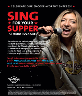 Special Live dedicato a ''Sing For Your Supper'' all'Hard Rock Cafe di Firenze