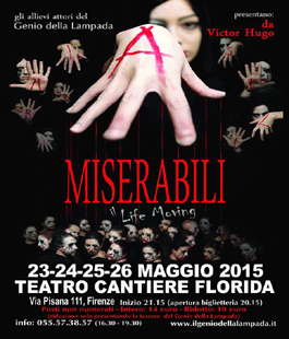 Teatro Cantiere Florida: la scuola ''Genio della Lampada'' in scena con ''Miserabili''