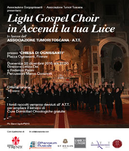 Light Gospel Choir: concerto di Natale per l'A.T.T. nella Chiesa di Ognissanti