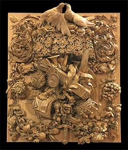 Intaglio ligneo di Grinling Gibbons nel Museo dei Tesori dei Granduchi di Palazzo Pitti
