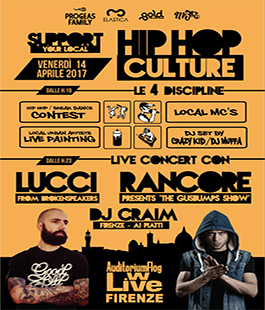 Hip Hop Culture: Rancore/''The Gusbumps Show'' + Lucci (Brokenspeakers) + Dj Craim alla Flog