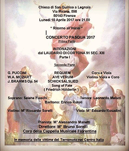Speciale ''Concerto di Pasqua'' alla Chiesa di S. Quirico a Legnaia