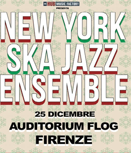 ''Xmas Party'', New York Ska Jazz Ensemble in concerto alla Flog