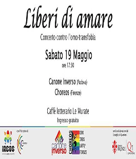''Liberi di amare - Canone inverso'', concerto contro l'omofobia a Le Murate di Firenze