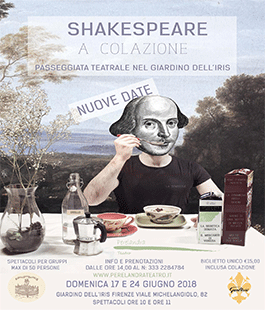 ''Shakespeare a Colazione'', passeggiata teatrale al Giardino dell'Iris di Firenze