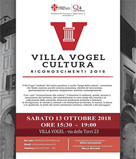 Villa Vogel Cultura 2018, la consegna ufficiale dei riconoscimenti