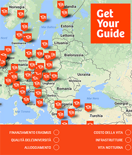 GetYourGuide: la mappa per aiutare gli studenti nella scelta della destinazione Erasmus