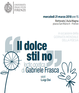 ''Il dolce stil no'', lectio poetica di Gabriele Frasca all'Università di Firenze