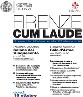 ''Firenze cum laude'': il benvenuto dell'ateneo e della città alle matricole