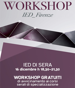 IED Firenze: workshop gratuiti di orientamento