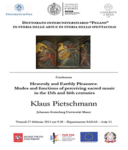 Conferenza ''Heavenly and Earthly Pleasures'' di Klaus Pietschmann al SAGAS