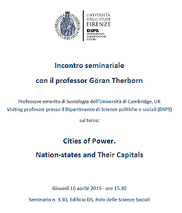 Incontro: ''Cities of Power. Nation-states and Their Capitals''