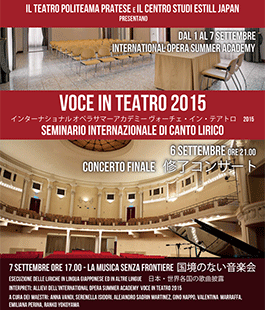 Seminario internazionale di canto lirico al Teatro Politeama Pratese