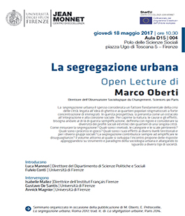 Università di Firenze: conferenza ''Periferie e segregazione urbana'' di Marco Oberti