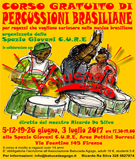 Batucada: corso gratuito di percussioni brasiliane allo Spazio Giovani C.U.R.E.