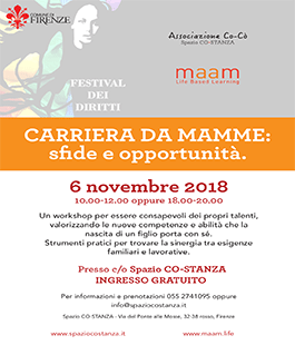 Festival dei Diritti: "Carriera da Mamme", workshop allo Spazio CO-stanza