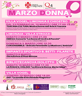 "Marzo Donna", un mese di eventi al Quartiere 4 di Firenze