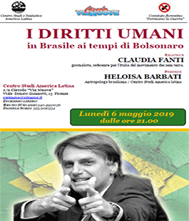 Incontro sui diritti umani in Brasile ai tempi di Bolsonaro al Circolo Vie Nuove
