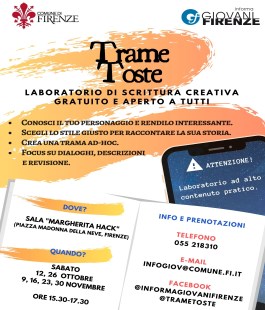 "Trame Toste": laboratorio gratuito di Scrittura Creativa a Informagiovani Firenze