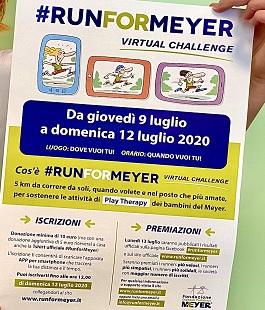 Runformeyer Virtual Challenge: 5 km di corsa a sostegno della Play Therapy del Meyer