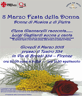 ''Donne di musica e di pietra'', storie e canzoni con Elena Giannarelli e Luigi Gagliardi al Teatro 334