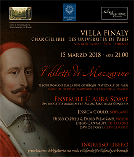 ''I Diletti di Mazzarino'', concerto di musica barocca a Villa Finaly a Firenze