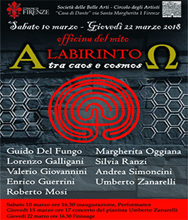 ''A- Labirinto tra caos e cosmos -&#8486;'', mostra collettiva al Circolo degli Artisti Casa di Dante