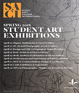 Spring 2018 ''SACI Student Exhibitions'', il programma completo delle iniziative