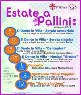 Estate a Villa Pallini: al quartiere 5 film, concerti e spettacoli