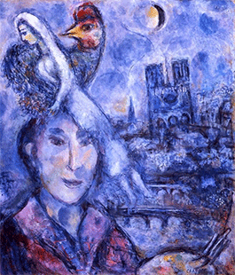Gli Uffizi per Notre Dame, autoritratto di Chagall con la Cattedrale a Palazzo Pitti