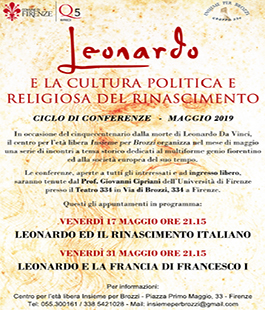 "Leonardo ed il Rinascimento italiano", conferenza di Giovanni Cipriani al Teatro 334 di Brozzi