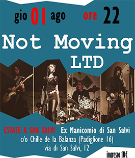 Not Moving Ltd in concerto per la rassegna di eventi "SalviAmo la Musica"