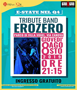 Estate al Q4: EroZero - Renato Zero tribute band in concerto al Parco di Villa Vogel