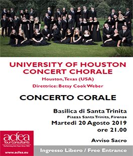 Moores School Concert Chorale dell'Università di Houston in concerto a Santa Trinita