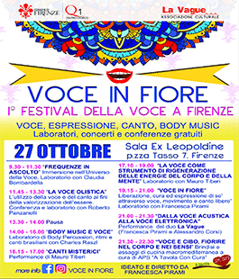 "Voce in Fiore", il festival con laboratori, concerti e conferenze gratuite alle Leopoldine