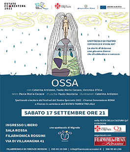 "Ossa": spettacolo di teatro, musica, visual art nella Sala Rossa della Filarmonica Rossini