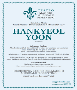 Hankyeol Yoon, al suo debutto in Italia, dirige l'Orchestra e il Coro del Maggio Fiorentino