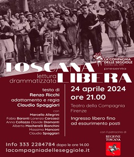 "Toscana Libera", la lettura drammatizzata delle Seggiole al Teatro della Compagnia di Firenze