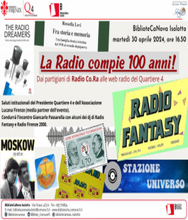"La Radio compie 100 anni", un evento alla BiblioteCaNova Isolotto di Firenze