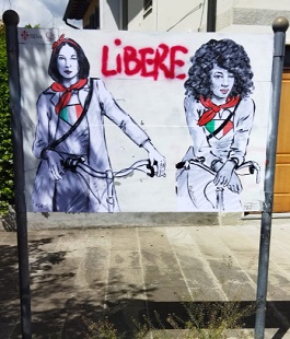 Street Art Firenze: "Libere" di Lediesis in Piazza IV Novembre nel Quartiere 5