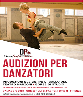 Dance Performance: audizione per danzatori e danzatrici del Teatro Manzoni di Firenze