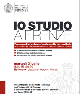 ''Io studio a Firenze'', serata dedicata all'orientamento universitario al Rettorato