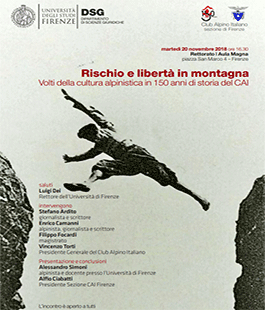 "Rischio e libertà in montagna", incontro all'Università di Firenze